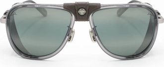 Vuarnet Glacier 04 - Heren - Zonnebrillen - Grijs - 59 MM - Leer - Accessoires