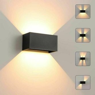 OEM Applique Murale Led - 24 W - 3000 K - Ip65 - Angle R&eacute;glable Haut/bas - Int&eacute;rieur Ext&eacute;rieur - Noir
