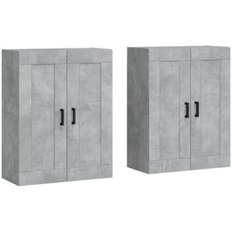 vidaXL Armadietti a Parete 2 pz Grigio Cemento in Legno Multistrato - Vidaxl