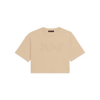 Freddy T-shirt Cropped con grafica FLOW e borchie
