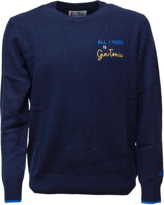 MC2 Saint Barth Round-neck Truien - Heren - Ronde hals truien - Blauw - XL - Wol - Truien & Vesten