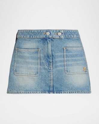 Courr&egrave;ges Signature Denim Mini Skirt