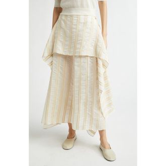 EENK Layered Silk Skirt in Beige at Nordstrom, Size Medium