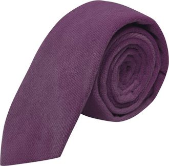 King & Priory Luxury Deep Purple Textured Velvet Tie