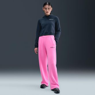 Nike Womens Nike Sportswear Phoenix Fleece Straight-Leg Sweatpants in Pink | IM7498-675