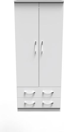 Welcome Furniture Alton Ready Assembled 2 Door 2 Drawer Wardrobe in White Matt - Welcome Furniture | TJ Hughes