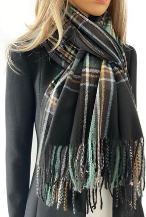 The Accessory Co. Tartan Scarf Checked Blanket Scarf Women, Oversized Scarf Shawl Wrap, Ladies Scarves, Rainbow Plaid Scarf Long Large Warm Winter Scarf, Colour Block, 