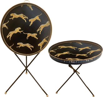 Les-Ottomans Mesa Plegable de Hierro Pintada a Mano