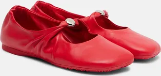 Loewe Pebble Soft leather Mary Jane flats