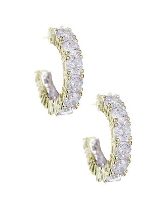 Savvy Cie Jewels 18K Over Silver Cz Earrings