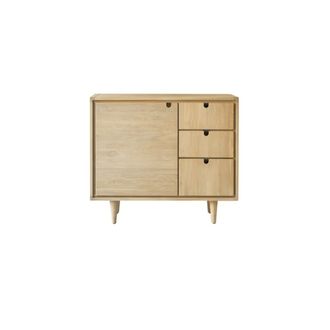 Tikamoon Mueble para lavabo de roble macizo de 95 cm