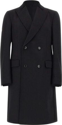 HUGO BOSS Abrigo cruzado entallado con cuello de terciopelo - Coats - Hombre - Negro - XL