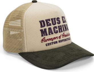 Deus Gumshoe Cord Trucker Cap - Cream