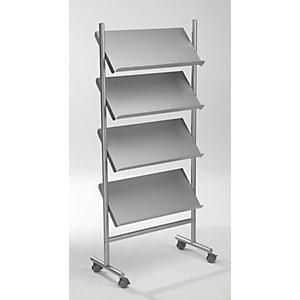 Kerkmann Expositor De Folletos Capacidad 12 X Din A4 Aluminio Blanco