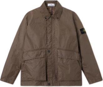 Stone Island Light Jackets, male, Brown, Size: XL Cotton Twill Field Jacket