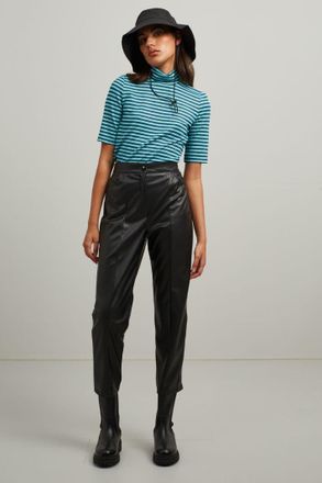 Intrend | Woman - Faux leather trousers - Black - Size 40