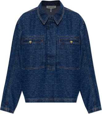 Munthe Overhemden, Dames, Blauw, XS, Denim, Ruxa Top