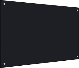 vidaXL Protecci&oacute;n Salpicaduras Cocina Vidrio Templado Negro 90x60 Cm Vidaxl