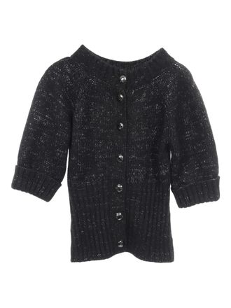 Chanel 1986-1988 button knit top - women - Cashmere/Mohair - 38 - Black