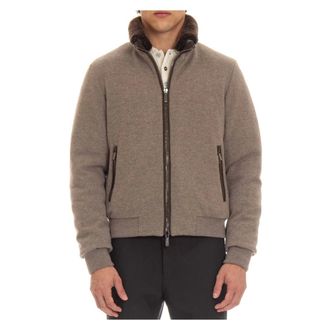 Moorer Zip-throughs, male, Gray, Size: M Dove Grey Quilted Wool Coat