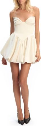 Bardot Avella Strapless Bubble Hem Minidress in Ivory at Nordstrom, Size 10