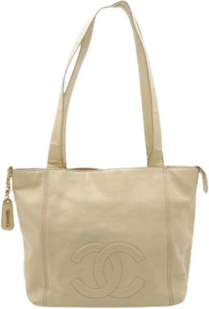 Chanel Pre-owned Tote Bags, female, Beige, Size: ONE SIZE Pre-owned Vintage Tote Bag