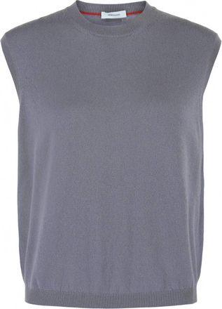 Ferragamo Womens Ribbed Cashmere Knit Vest In Dark Grey