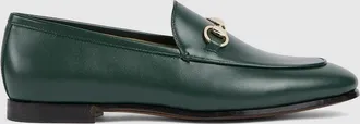 Gucci Womens Gucci Jordaan Loafer, Green, Leather