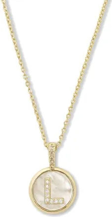 Melinda Maria Baby Love Letters Initial Pendant Necklace in Gold L at Nordstrom