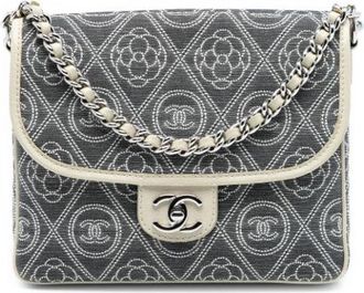 Chanel Pre-owned Canvas Schoudertas - Dames - Vintage Schoudertas - Grijs - ONE Size - Vintage