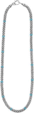 Lagos Blue Caviar Ceramic Collar Necklace in Silver/Blue at Nordstrom, Size 16 In