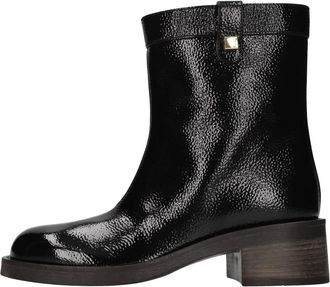 Maisons Skorpios Harley Caviar Enkellaarsjes - Dames - Laarzen met Hak - Zwart - 37 EU - Leer - Schoenen