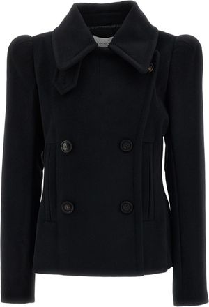 7 For All Mankind Double-Breasted High-Shoulder Wool Jacket