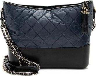 Chanel Black Calfskin Gabrielle Medium Hobo (Authentic Pre-Loved)