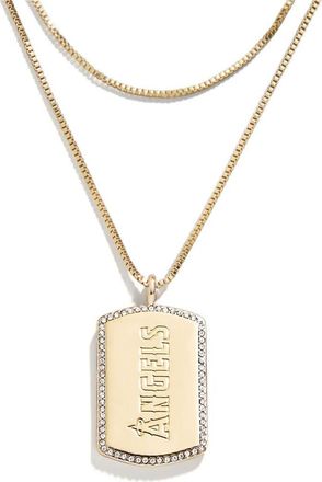 WEAR by Erin Andrews x Baublebar Los Angeles Angels Dog Tag Necklace in Gold at Nordstrom