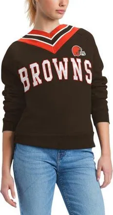 Tommy Hilfiger Womens Tommy Hilfiger Brown Cleveland Browns Heidi Raglan V-Neck Sweater at Nordstrom, Size Medium