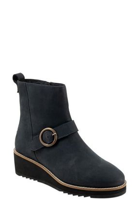 Softwalk Westland Platform Wedge Bootie in Smoke Nubuck at Nordstrom, Size 10.5