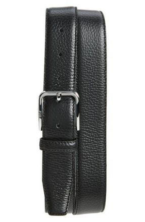BOSS Madison Grained Leather Belt in Black at Nordstrom Rack, Size 32