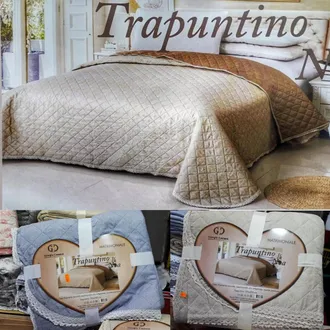 Trade Shop Trade Shop - Trapuntino Matrimoniale 255x255cm Con Bordi Merlettati Colore E Fantasia Casuale