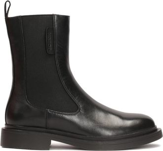 Kazar Klassieke laarzen op platte zool met rubberen panelen - Dames - Chelseaboots - Zwart - 38 EU - Leer - Schoenen