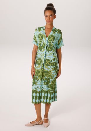 Aniston Sommerkleid ANISTON CASUAL, Damen, Gr. 36, N-Gr, t&uuml;rkis, oliv, moosgr&uuml;n, Web, Obermaterial: 100% Viskose, bedruckt, gebl&uuml;mt, gemustert, figurumspielen
