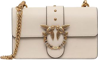 Pinko Pinko - Love One Mini New Buckle Tas - Dames - Tassen - Wit - Maat: ONE Size Leer