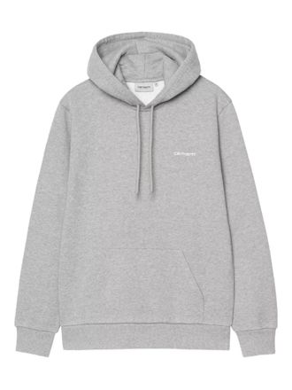 Carhartt Work in Progress Script embroidery-logo hoodie - men - Cotton - M - Grey