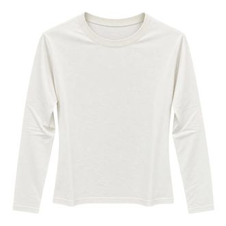 Seventy Top de Manga Larga B&aacute;sico - Tops - Mujer - Blanco - XS