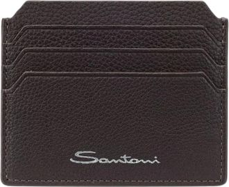 Santoni Portacarte 4 Tasche - Heren - Portefeuilles - Bruin - ONE Size - Leer - Accessoires
