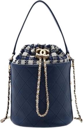 Chanel Pre-owned Vintage Satchel - Dames - Vintage Tas - Blauw - ONE Size - Leer - Vintage