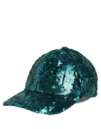 Dolce & Gabbana HAT10062 Sequin-Embellished Baseball Cap - Green