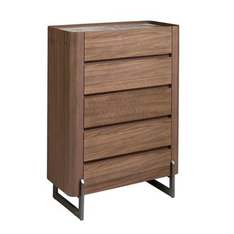 Angel Cerd&aacute; Chifonier nogal y acero vis&oacute;n metal con tapa de m&aacute;rmol porcel&aacute;nico