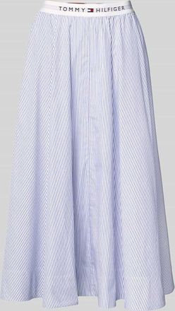 Tommy Hilfiger Ausgestellter Midi-Rock aus reiner Baumwolle in Hellblau, Gr&ouml;&szlig;e XL