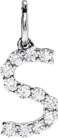 Diamond2Deal 14k Gold 1/5ct Lab-Grown Diamond Initial S Pendant